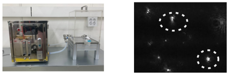 나노버블생성 장치 및 측정장치를 이용한 나노버블 측정 사진