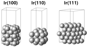 (100), (110), (111)면을 가지는 Ir의 표면 구조