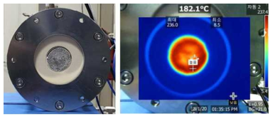 원형 발열담체 발열 테스트
