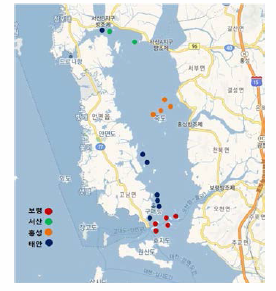 Status of fish farm in Cheonsu Bay