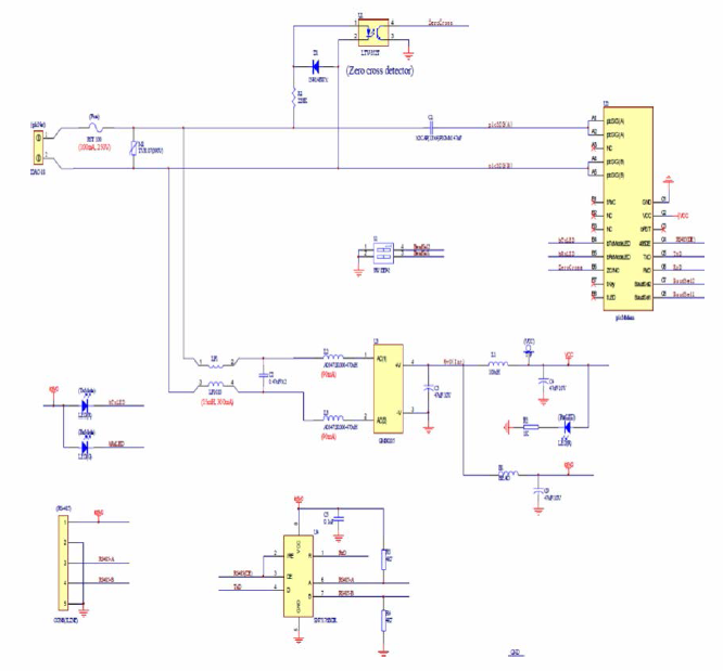 Power line communication module circuit diagram (plckit-RS485)