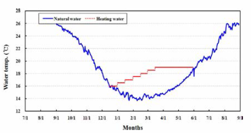 Establishment of water temperature to induce sexual maturation of S. quinqueradiata