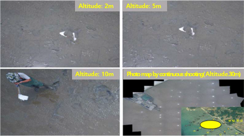 Investigation of the number of shrimp holes using drone photography at Boryeong tidal flat in Jul. 2019