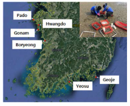 The map showing the sampling sites