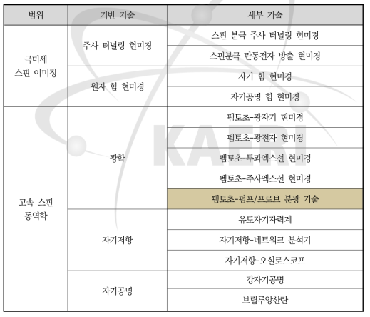 나노 수준의 자기 측정 기술의 분류