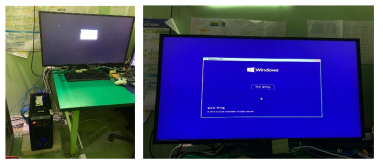 RSI 제어PC와 windows 10 설치 화면
