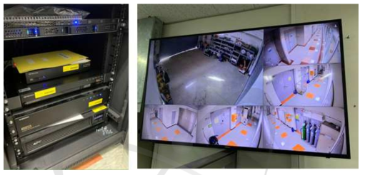 실험동 보안 CCTV 제어 PC(좌) 및 화면(우)