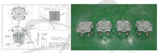 14×14 집합체 연료봉 인출 인덱스 제작 도면 및 제작품