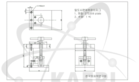 환형핵연료 밀도시편 채취장치 도면