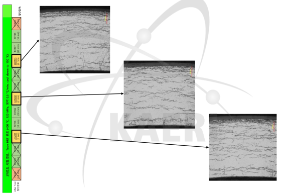 K23-B07-06 시편의 HRT 후 수소화물 조직분석 사진 (120MPa, 400℃, 1 Cycle)