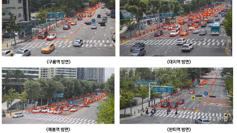 도곡역 사거리 영상검지/분석 화면