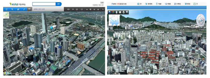 브이월드 오픈플랫폼과 서울시 3차원 공간정보시스템