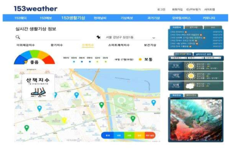153웨더 웹을 이용한 실시간 생활기상서비스 사례