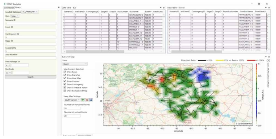 심각한 계통사고에 의한 voltage heat map 사례