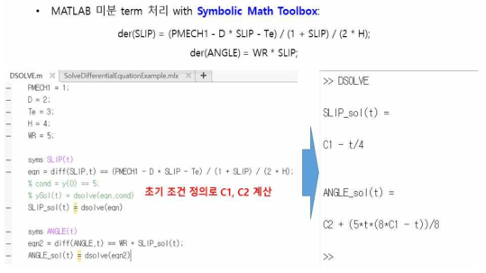 Matlab Simulink 모델 미분방정식 처리 방법3 – Symbolic Math Toolbox