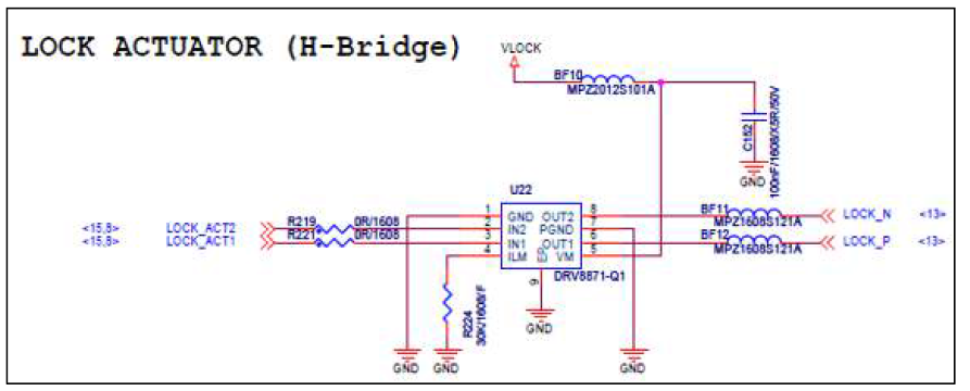 Lock Actuator 제어부 회로