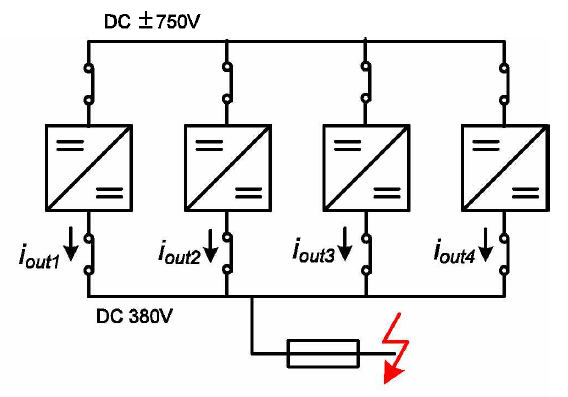 컨버터 출력단 단락 시험시 연결 구조