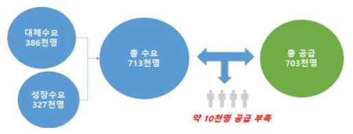 과학기술인력 수급 차 전망 결과, 2019년-2028년