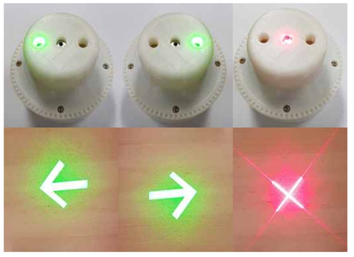 2방향 경로 표시 선택 레이저 광원 IoT 화재대피 유도등