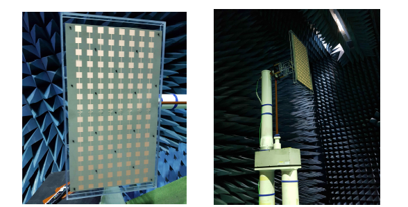 16×8 직렬 배열 패치안테나 방사패턴 측정 사진