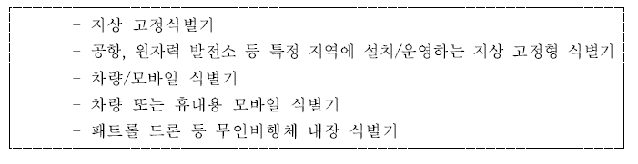 식별기의 종류