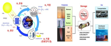 Hydrogen Economy 개념도 및 Hydrogen supply chain