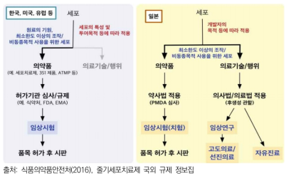 재생의료 규제 구조 비교