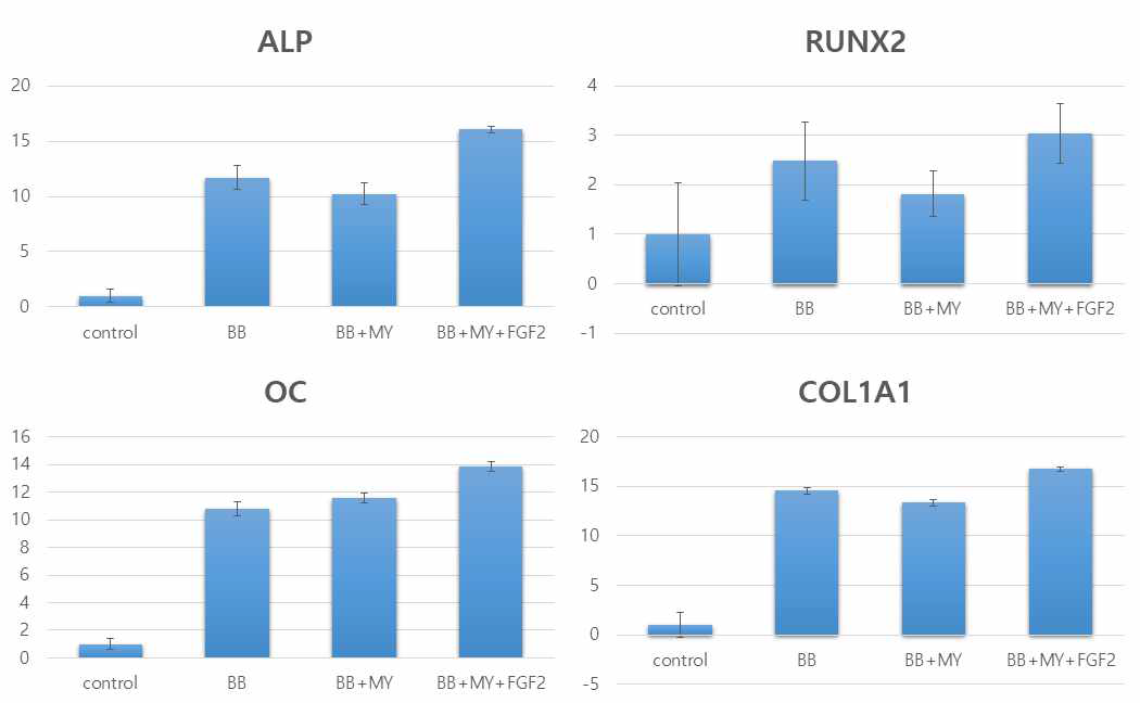 osteogenesis related gene expression validated by qRT-PCR