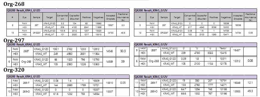 췌장암 조직 및 오가노이드의 KRAS mutation 확인 (ddPCR)