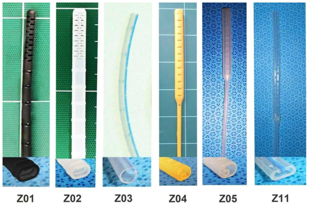 1차년도부터 자체 제작한 골내삽입튜브의 prototype 과 단면 모습