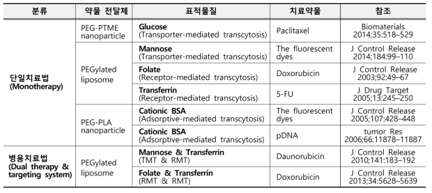 표적물질을 이용한 뇌종양 표적성 나노약물전달시스템 국내외 연구개발 현황