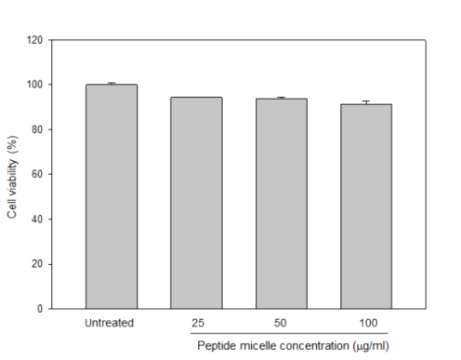 펩타이드 미셀 나노 어쥬번트로 처리된 세포의 생장율