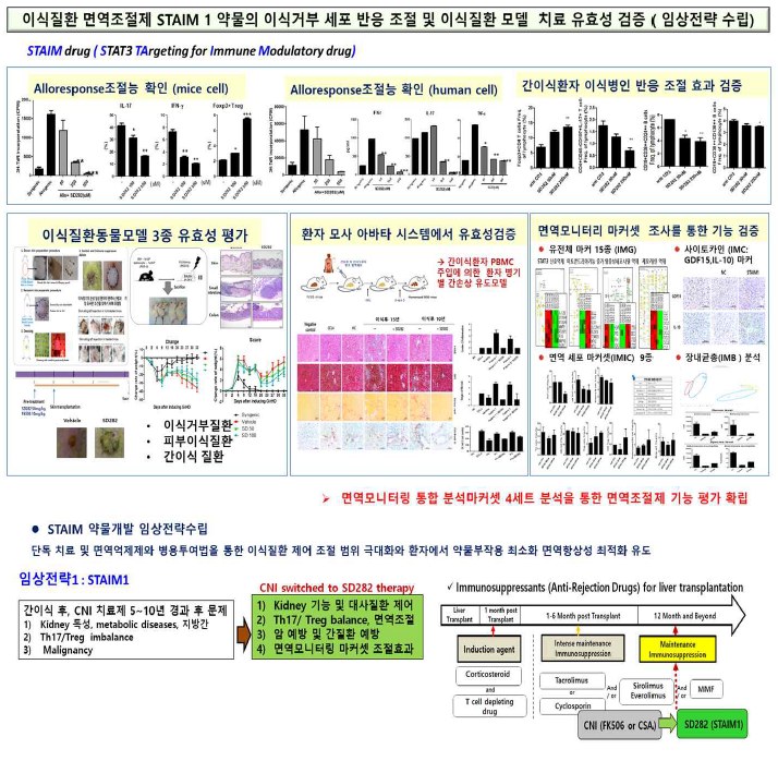 간이식질환 면역조절개념 치료제 STAIM 1 효능 검증과 이식질환 치료 전략