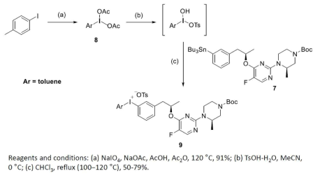 아릴아이오도늄 토실레이트 9의 합성