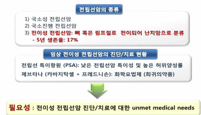 전이성 전립선암 진단/치료제에 대한 임상적 수요의 필요성