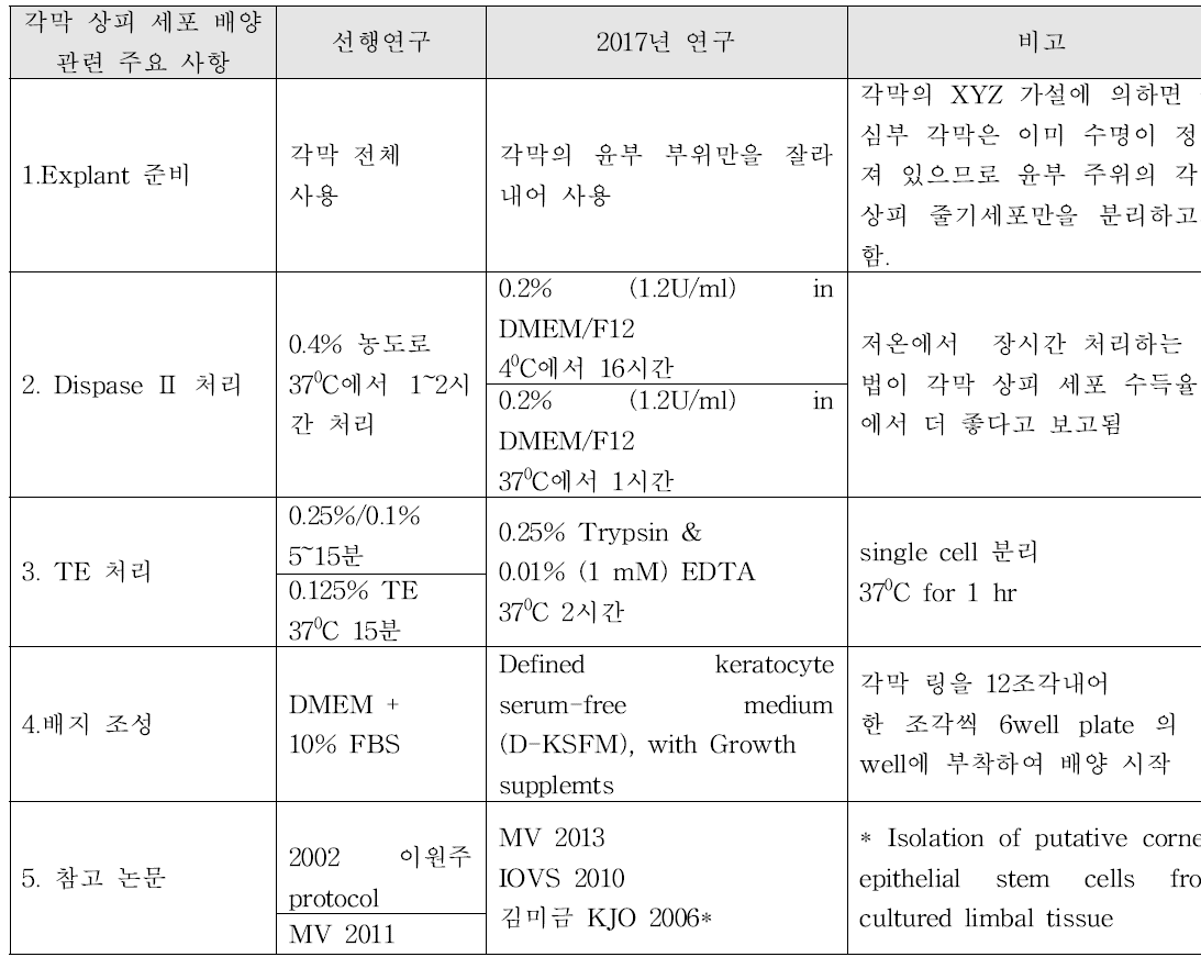 가토에서 각막 상피세포 분리 방법