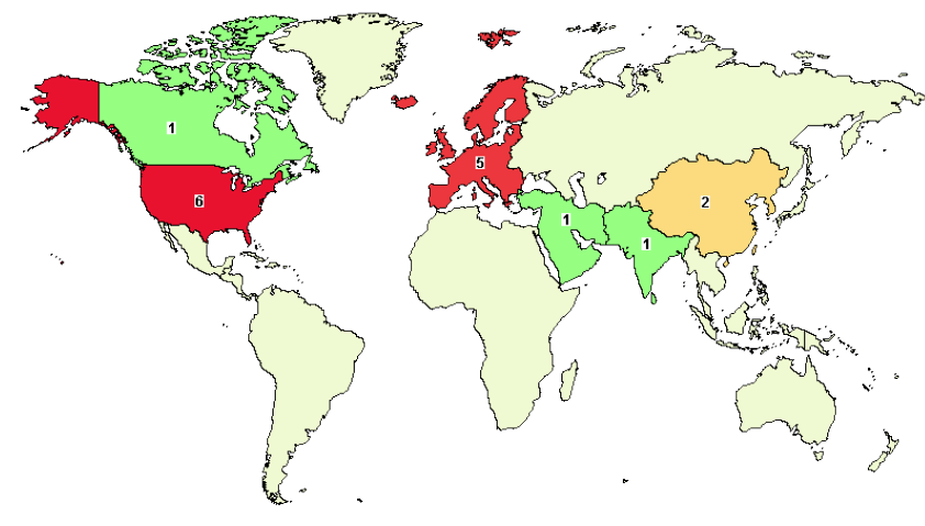 Map searched by the term “stem cell” AND “tendon”