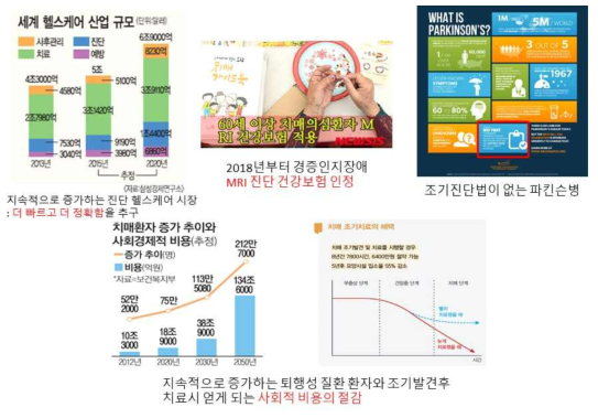 퇴행성 뇌질환에 관한 시장 규모 및 사회적 비용