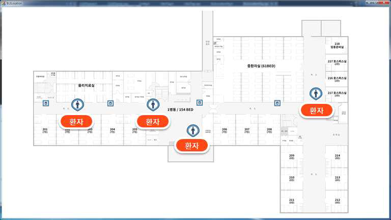 요양병원 내 환자 이동 모니터링 예