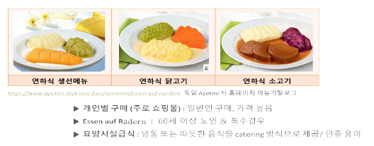 독일 배달식사 생산기업 apetito AG 의 퓨레식 (연하도움식)