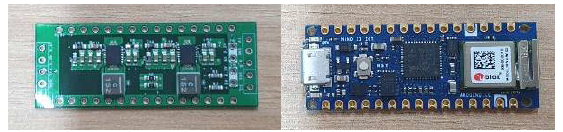 전원공급 PCB(왼쪽), 통신부 PCB(오른쪽)