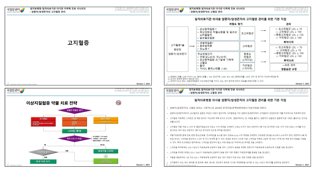 일차의료 전문의 간 다기관 다학제 진료 시나리오 예시: 고지혈증