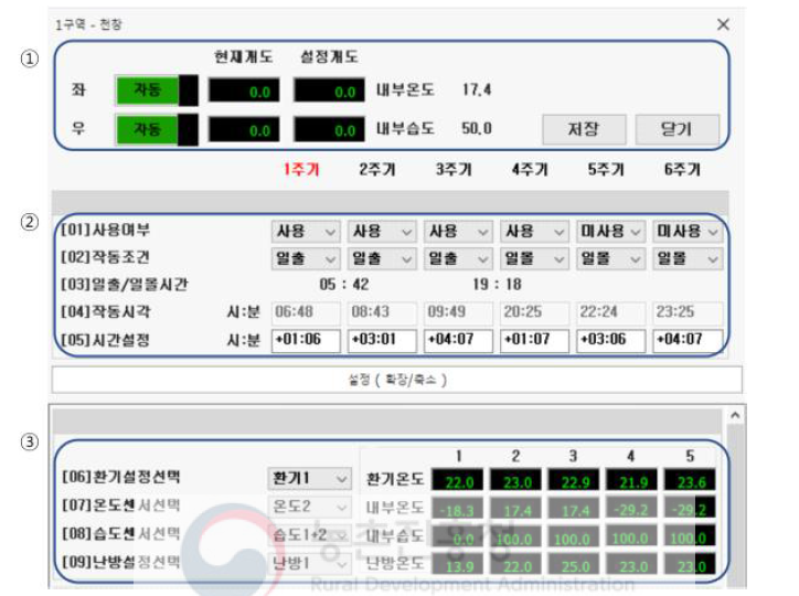 환기창 일반 제어설정