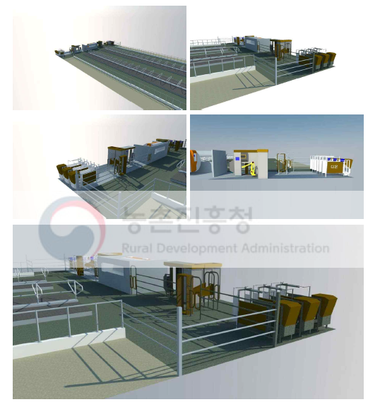 깔짚 우사 농가용 착유로봇 배치도(착유실)