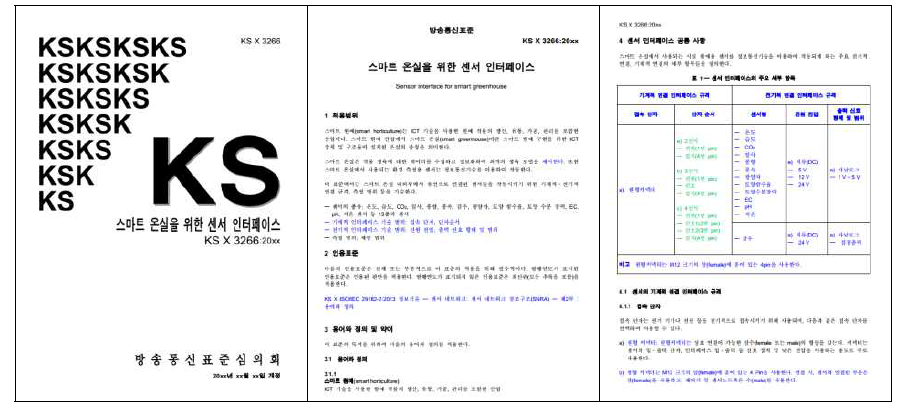 KS X 3266 스마트 온실을 위한 센서 인터페이스 개정 국가표준(안)