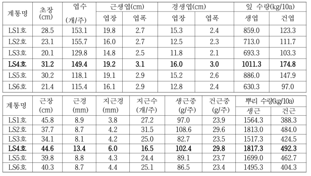 충북 음성 지역에서 생육한 씀바귀 선발계통의 생육 특성