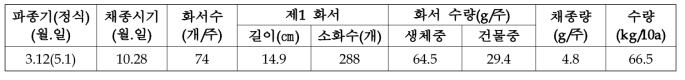 배초향 현장실증 수량특성