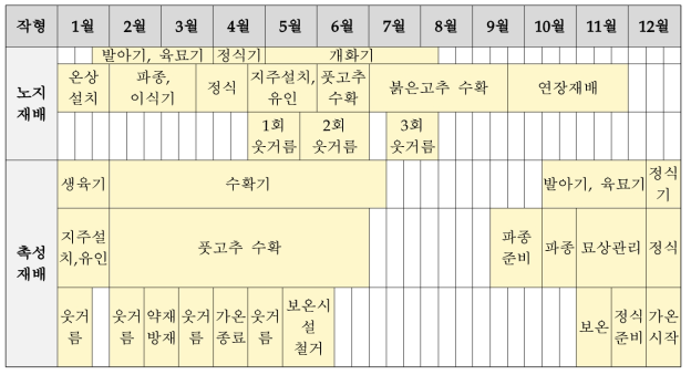 고추 생육단계 정리