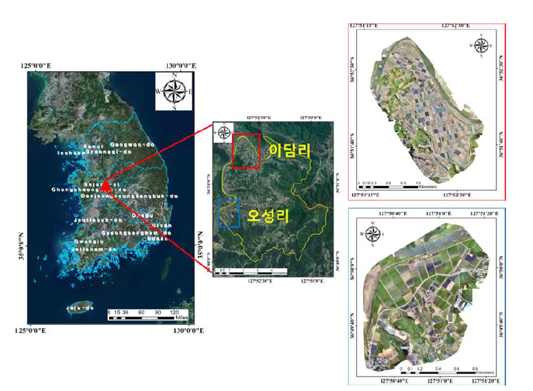 테스트베드 선정 : 충청북도 괴산군 감물면 이담리, 오성리