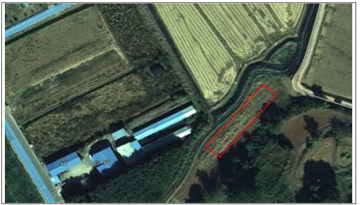 경상국립대학교 부속농장 시험포장 (35°10’ 84.91“N,128°11’ 91.55“E)